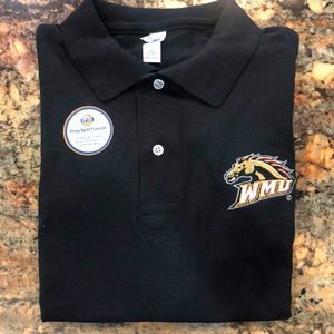 NEW Large Black Western Michigan University Polo